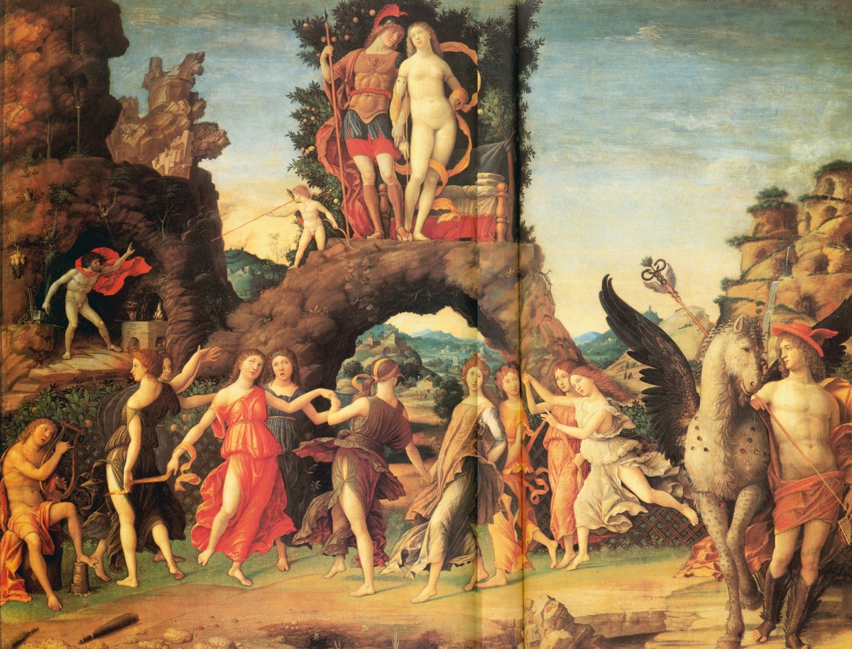 La Renaissance en Italie 1496 Andrea Mantegna Le Parnasse studiolo d'Isabelle d'Este marquise de Mantoue.jpg